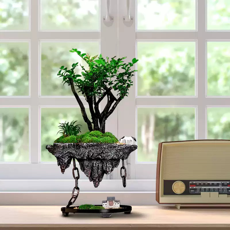 Chinese rockery small-leaf rosewood green bonsai desktop decoration