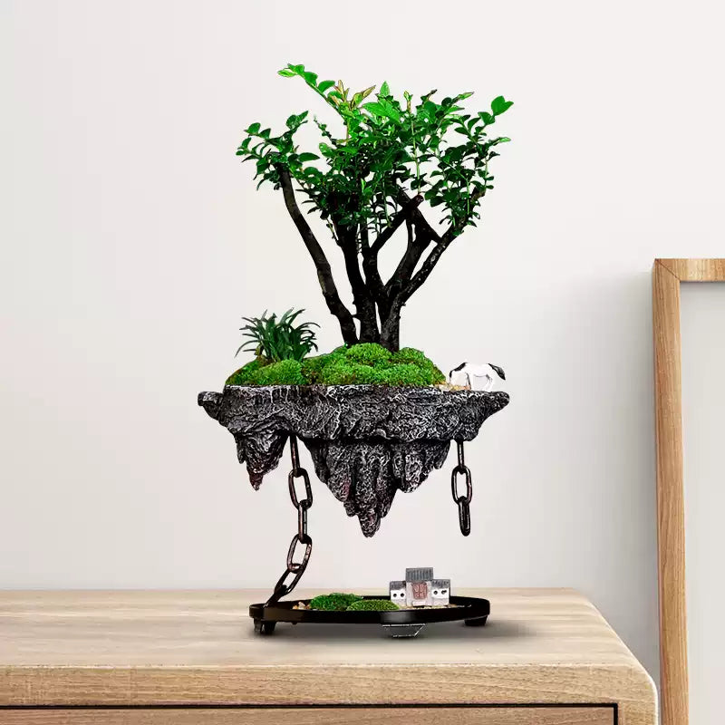 Chinese rockery small-leaf rosewood green bonsai desktop decoration